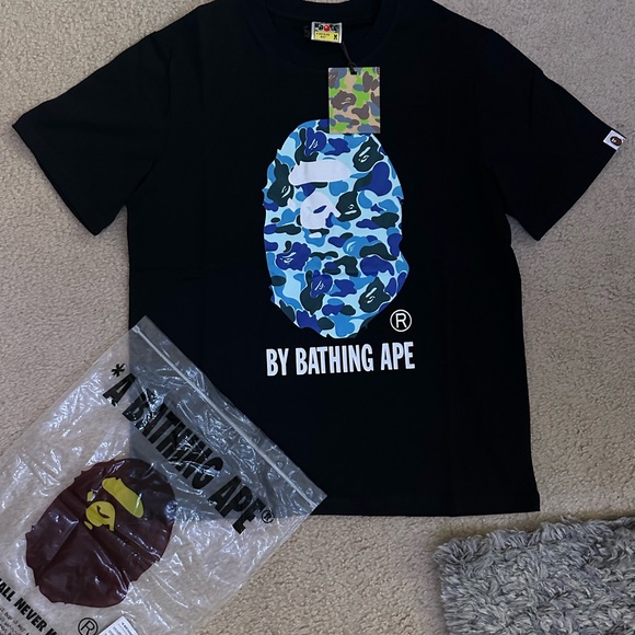 A Bathing Ape Other - A Bathing Ape Black and Blue Graphic T-Shirt